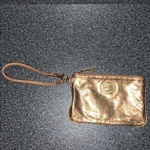 Tory Burch Metallic Wristlet